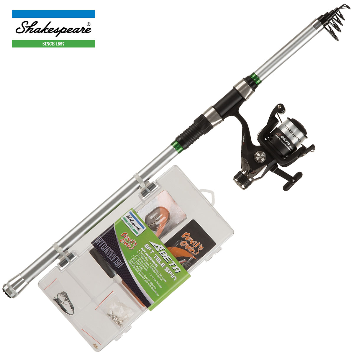 Shakespeare CATCH MORE FISH 2 Tele Spin 8FT Combo