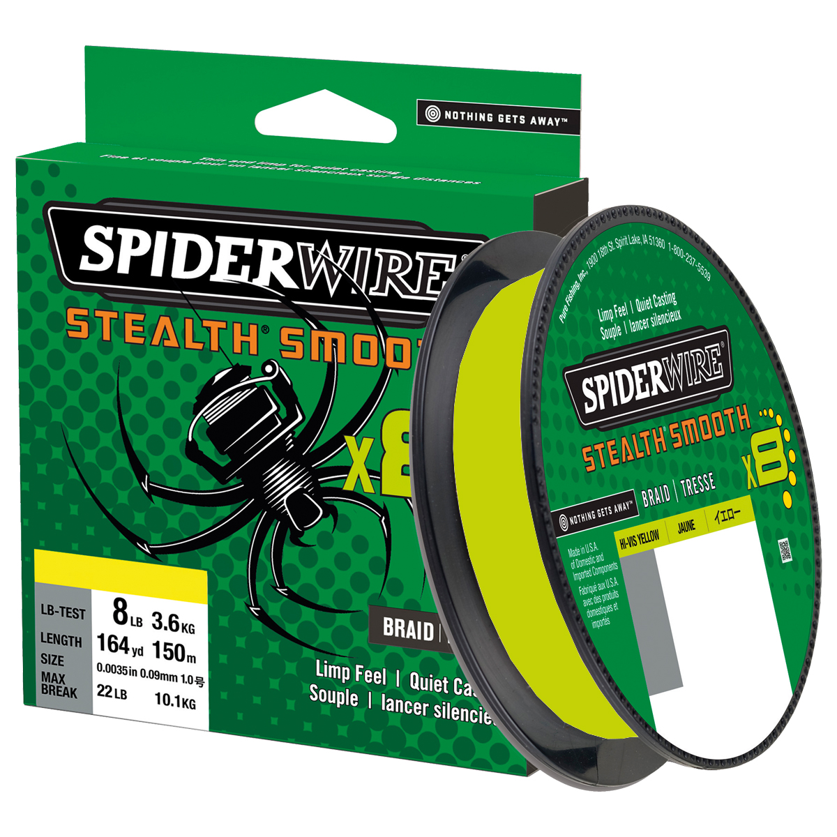 Spiderwire Spiderwire Stealth Smooth 8 Hi-Vis Yellow 300m gelb 8fach geflochtene Schnur 