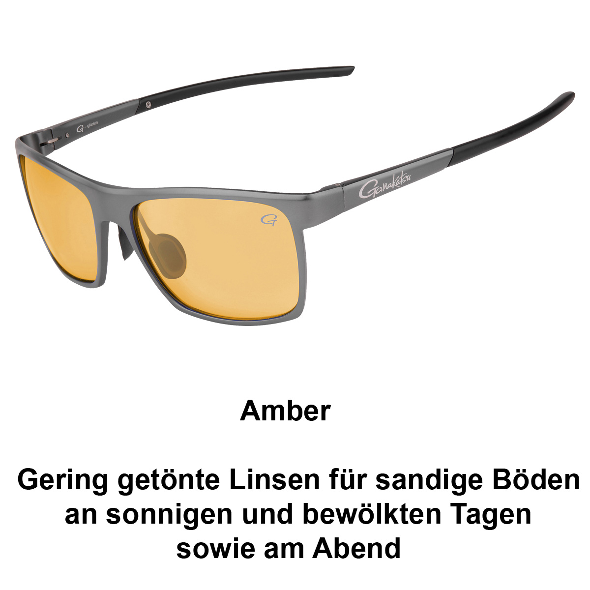 Gamakatsu G-Glasses Wings Racer Amber Light Gray Polarisationsbrille Polbrille 