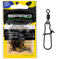 SPRO | Matte Black Easy Snap + Rolling Swivel | Größenauswahl