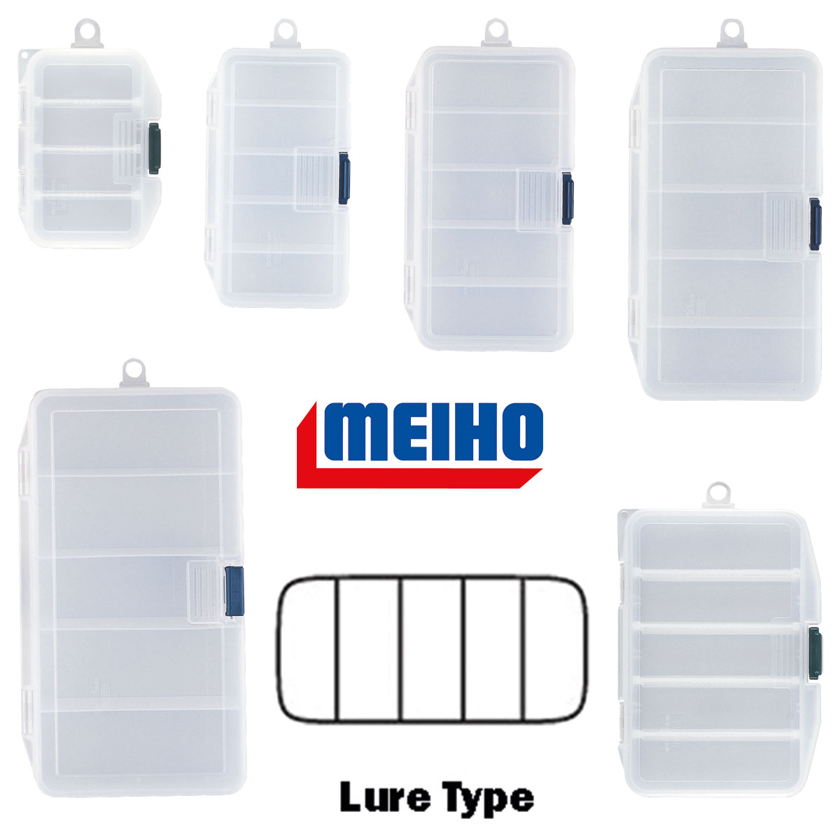 MEIHO | Lure Case - System Box | Köderbox transparent Größenauswahl