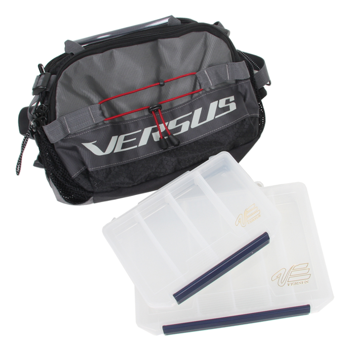 MEIHO Versus | VS-B6070 Hüfttasche inkl. 2 Tackle-Boxen Angeltasche Bauchtasche